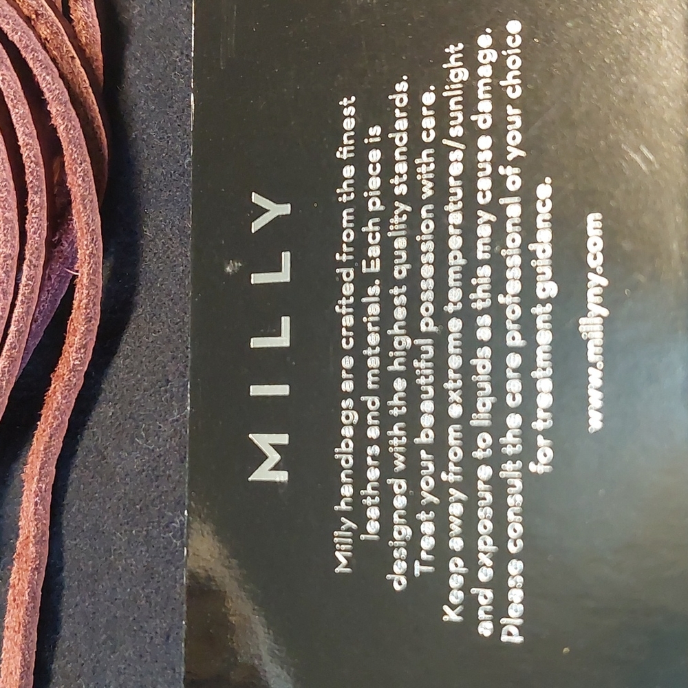 Milly Burgundy Mini Bag with Gold Accents - Picture 7 of 8